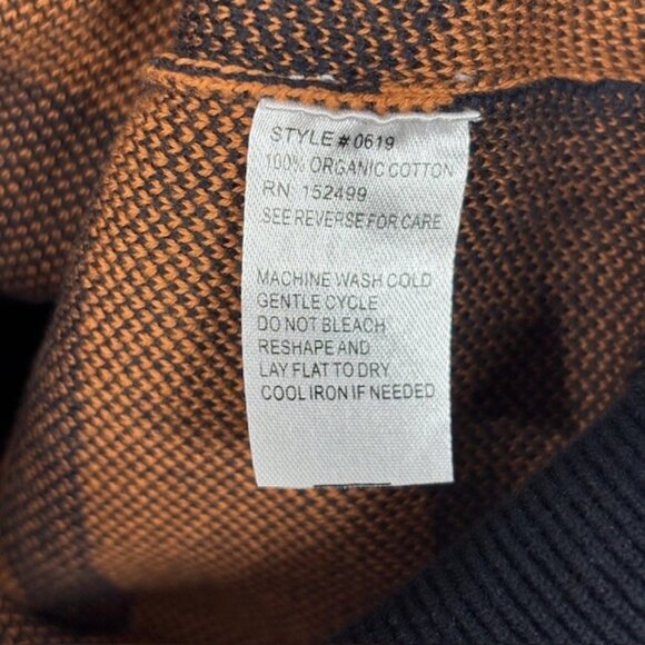 Amour Vert Cardigan Sweater Womens Medium Tessa Orange Black Organic Cotton NEW - Picture 5 of 6